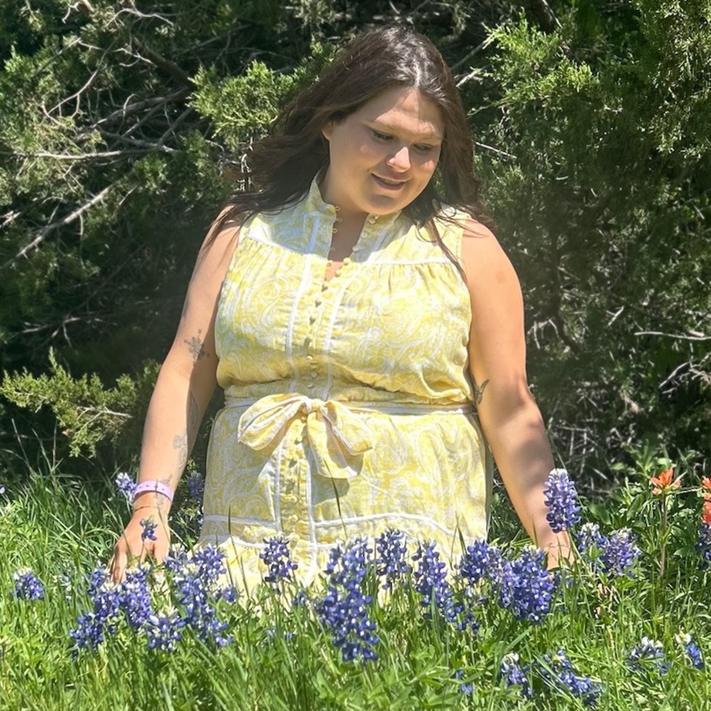 Crown & Ivy Yellow Paisley Mini Dress